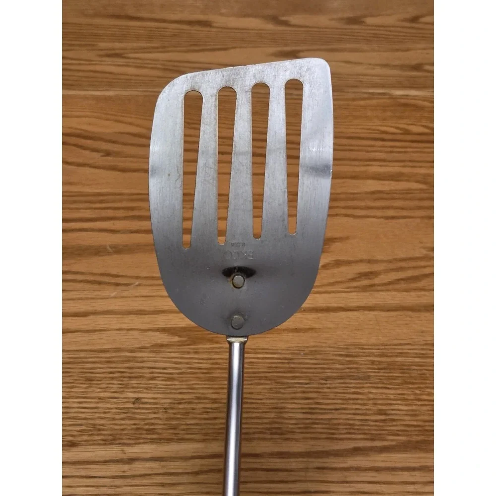 Vintage Ekco Spatula Stainless Steel Angled Slotted 13